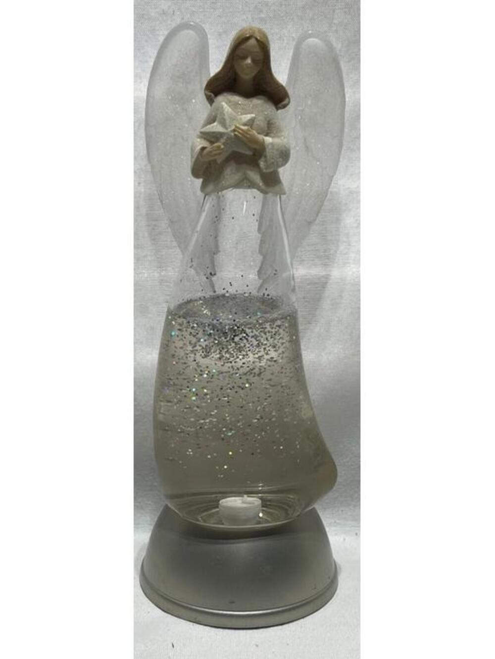 Christmas Lighted Christmas Angel Snow Globe Vintage Changes Colors By Valerie P